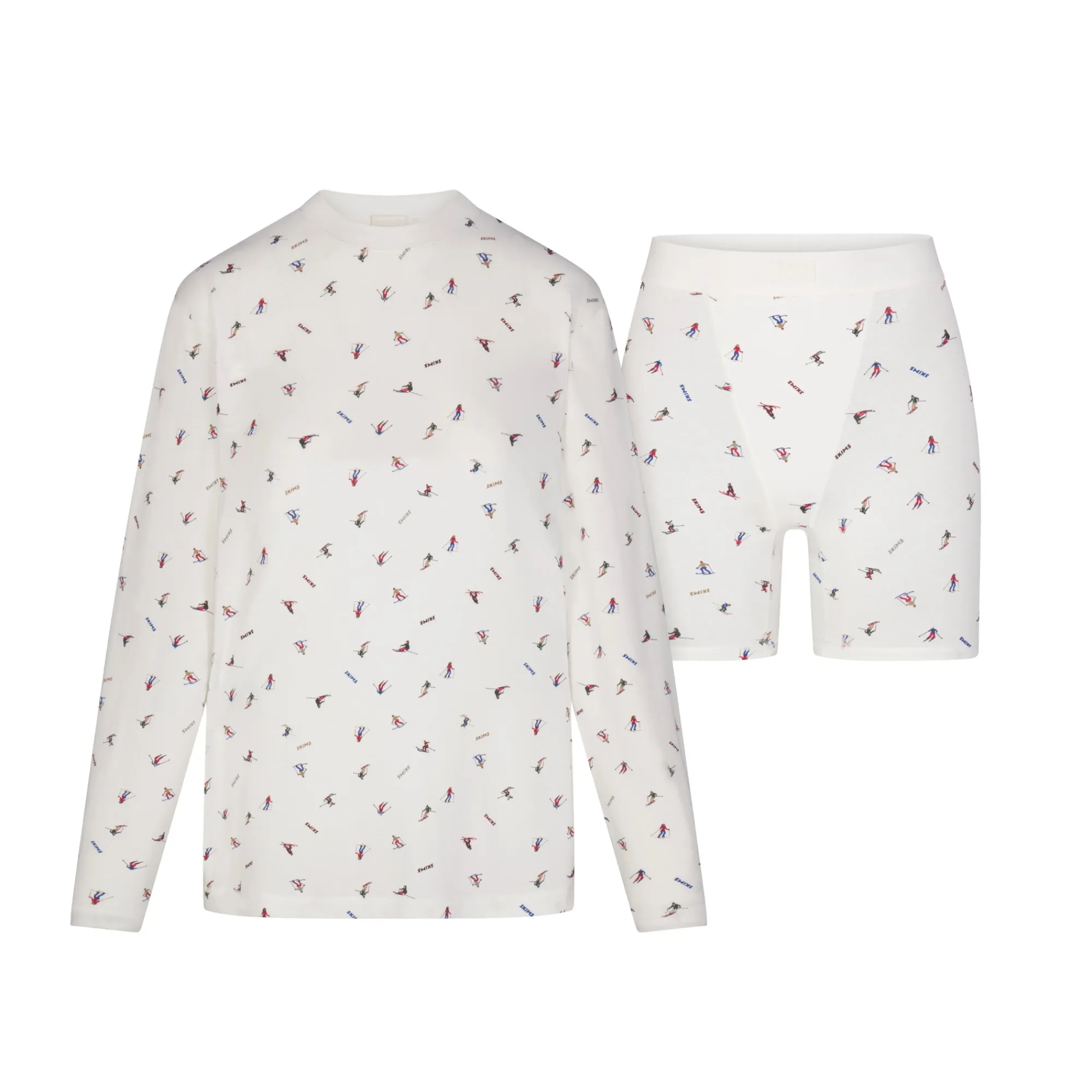 BOYFRIEND LONG SLEEVE T-SHIRT AND BOXER SET | SKI PRINT-Skims Online