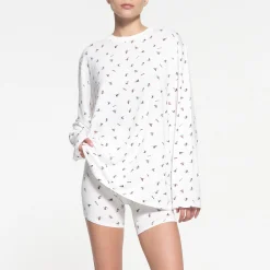BOYFRIEND LONG SLEEVE T-SHIRT AND BOXER SET | SKI PRINT-Skims Online