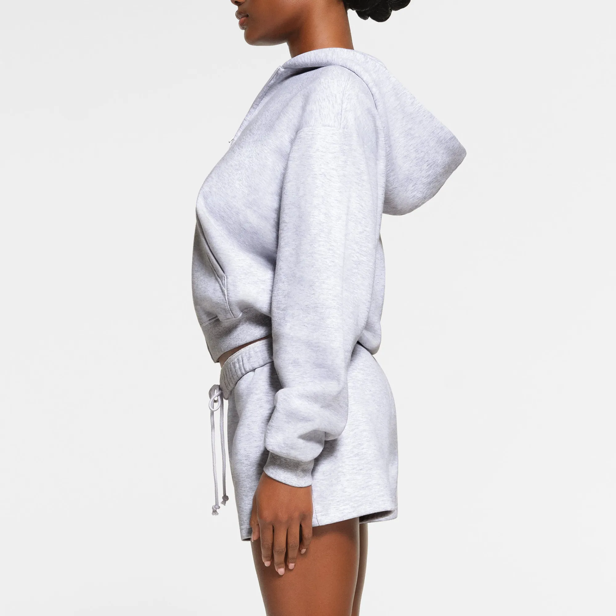 COTTON FLEECE CLASSIC SHORT | LIGHT HEATHER GREY-Skims Clearance