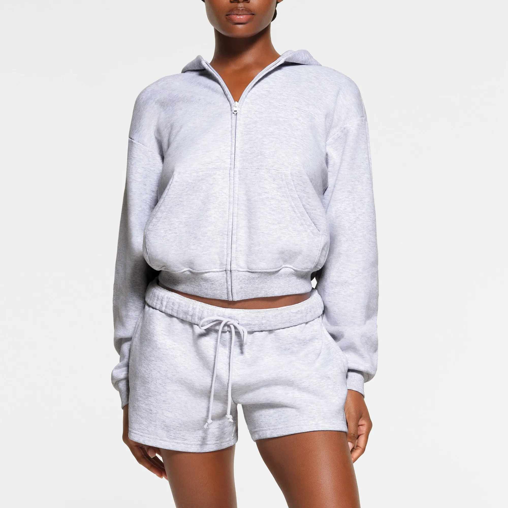 COTTON FLEECE CLASSIC SHORT | LIGHT HEATHER GREY-Skims Clearance