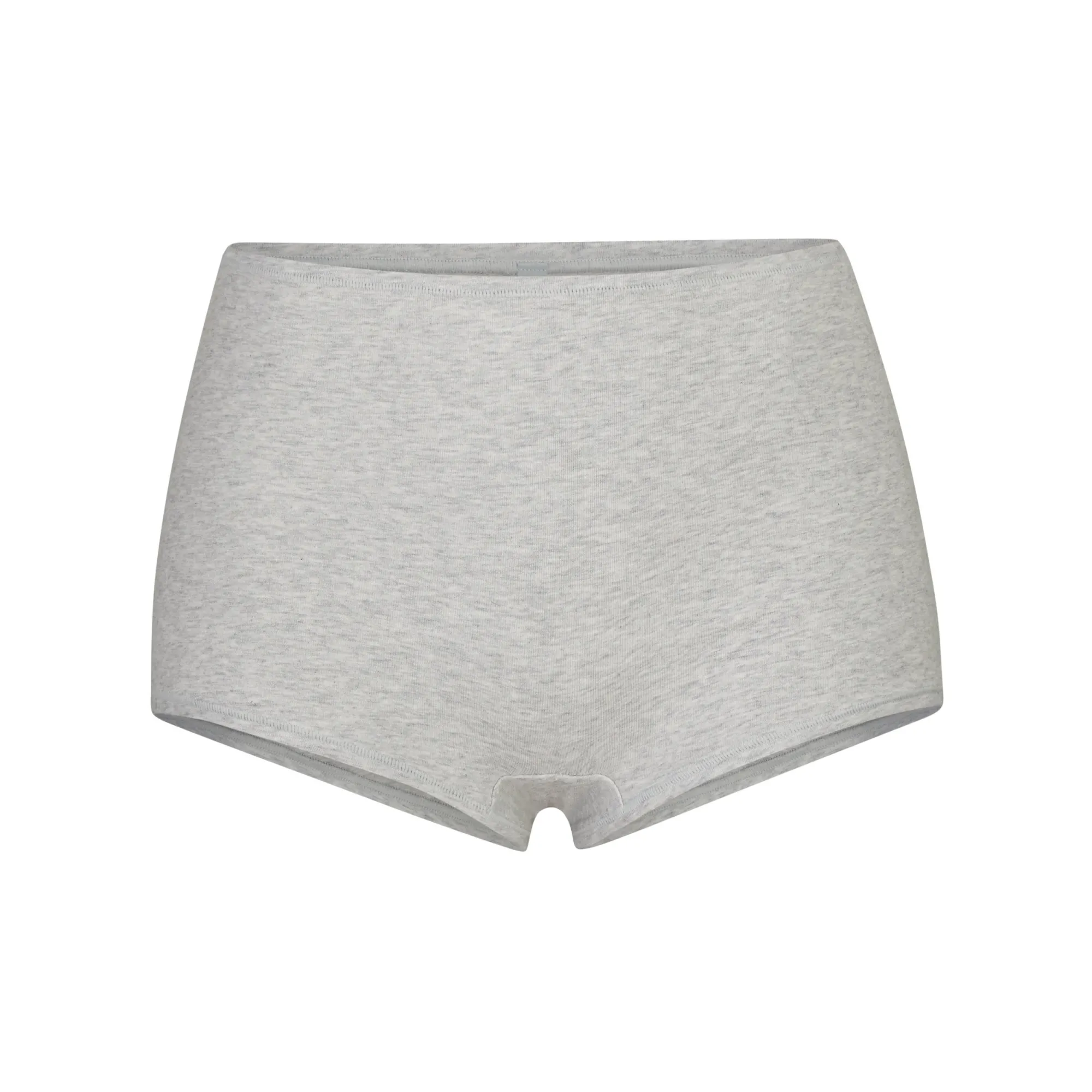 COTTON JERSEY BOY SHORT | LIGHT HEATHER GREY-Skims New