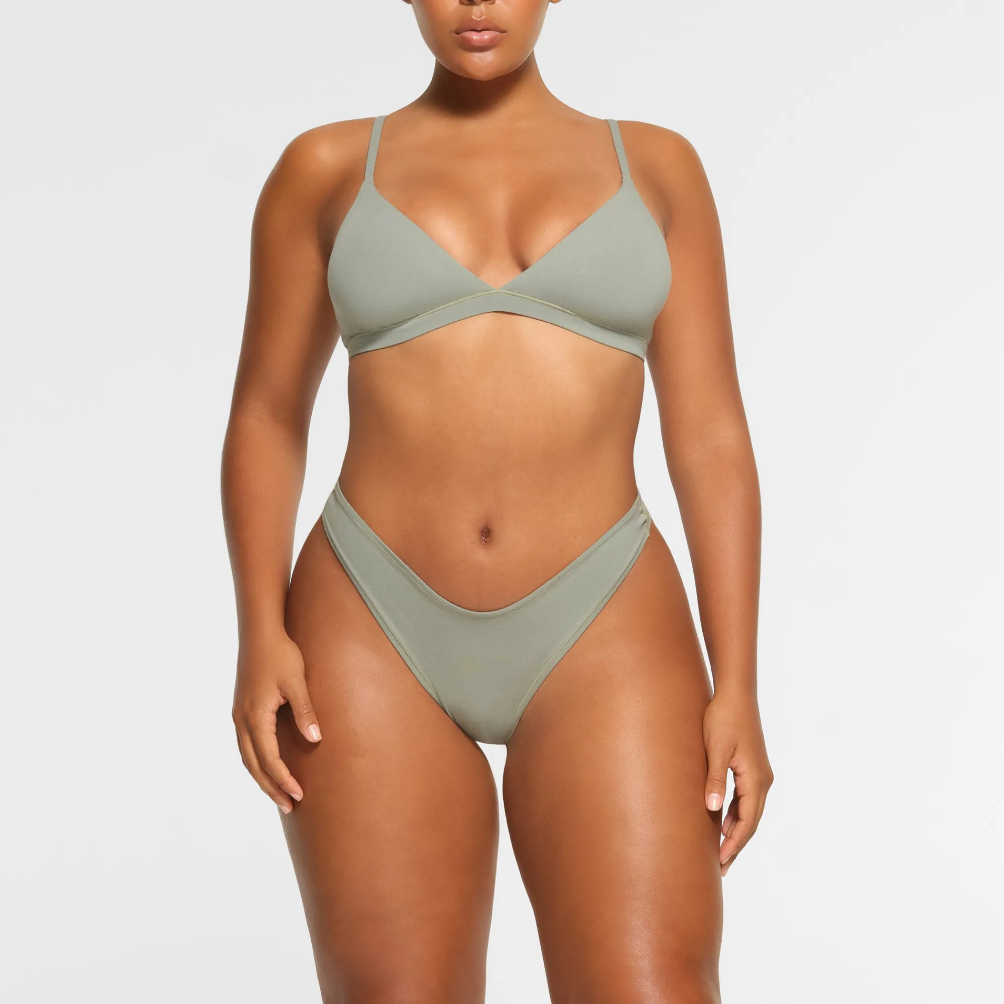 COTTON JERSEY DIPPED THONG |-Skims Clearance