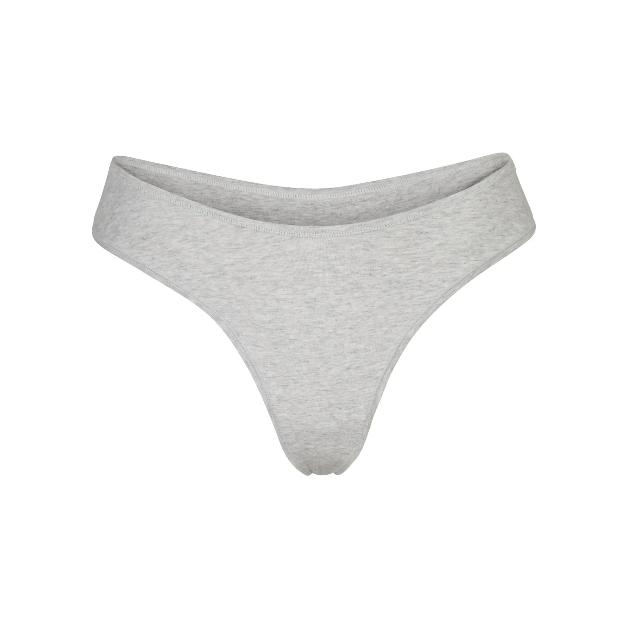 COTTON JERSEY DIPPED THONG | LIGHT HEATHER GREY-Skims Clearance