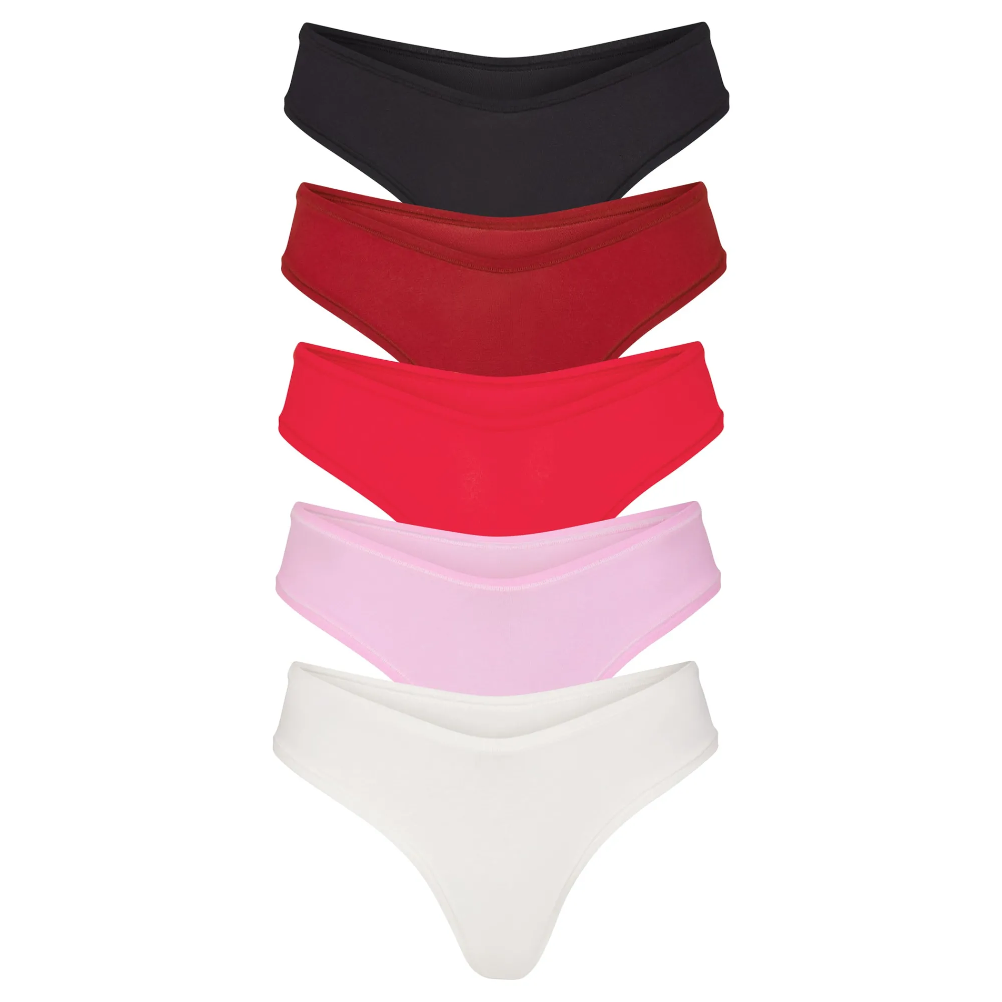 COTTON JERSEY DIPPED THONG 5-PACK | RED BRICK MULTI-Skims Hot