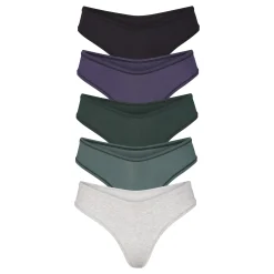 COTTON JERSEY DIPPED THONG 5-PACK | MALACHITE SPRUCE MULTI-Skims Online