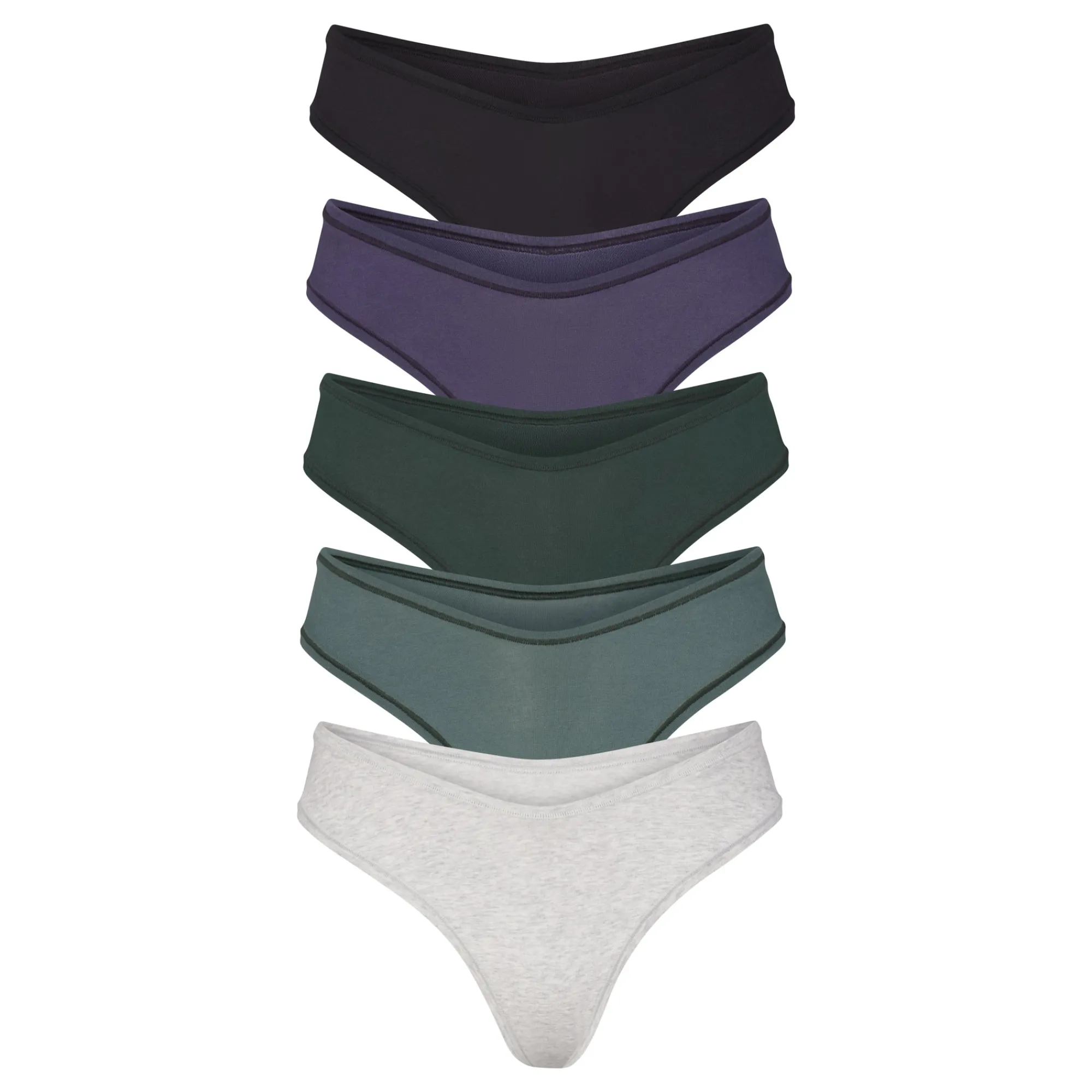 COTTON JERSEY DIPPED THONG 5-PACK | MALACHITE SPRUCE MULTI-Skims Online