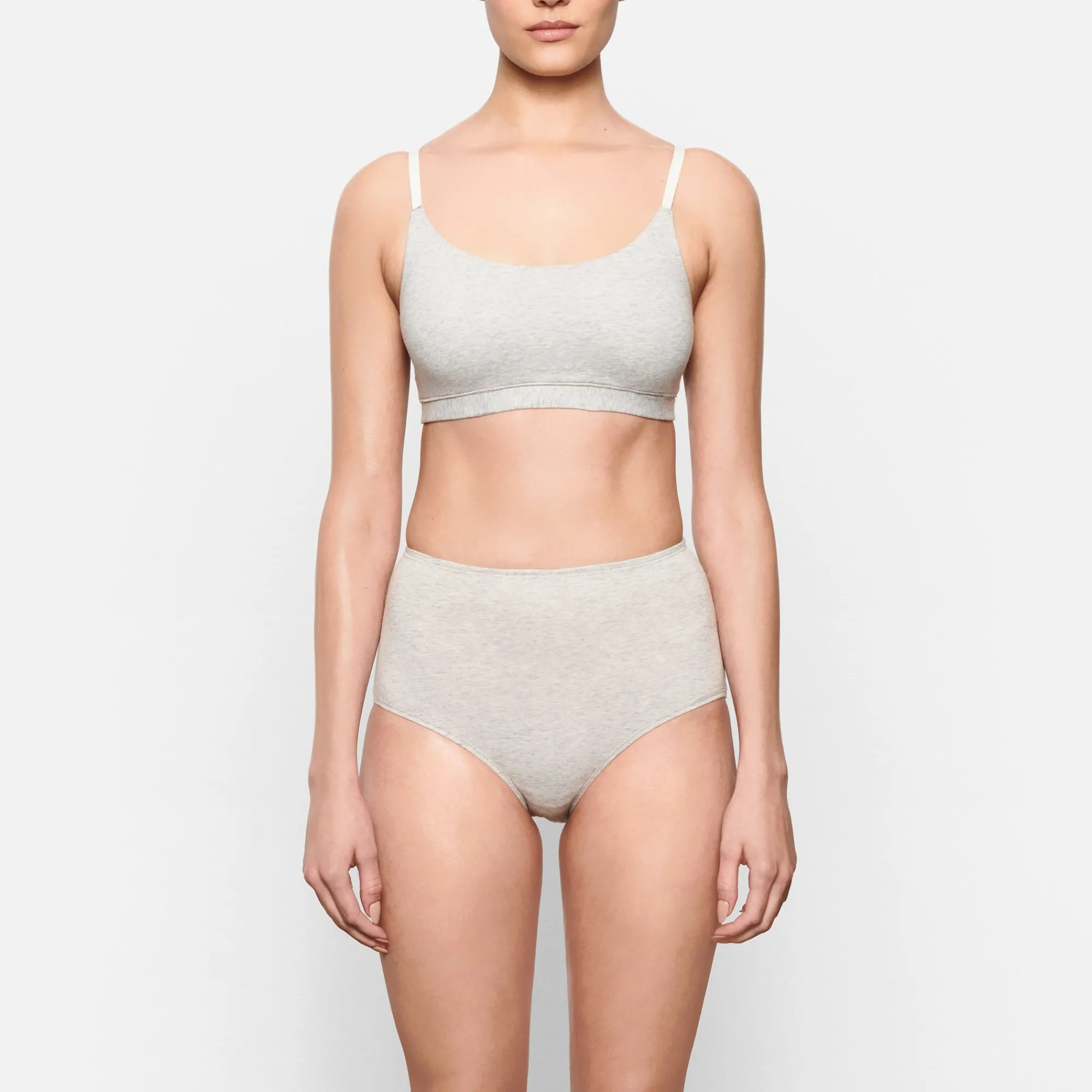COTTON JERSEY FULL BRIEF 3-PACK | LIGHT HEATHER GREY-Skims Clearance