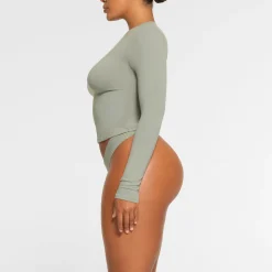 COTTON JERSEY LONG SLEEVE T-SHIRT |-Skims Fashion