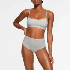 COTTON JERSEY SCOOP BRALETTE | LIGHT HEATHER GREY-Skims Sale