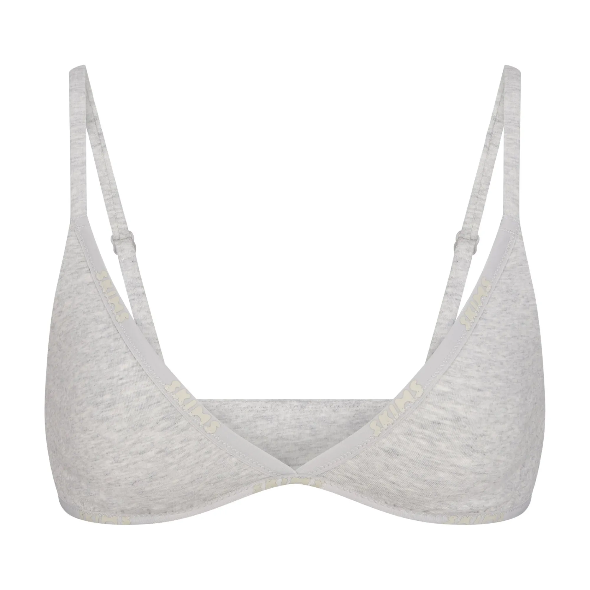 COTTON LOGO MINI TRIANGLE BRALETTE | LIGHT HEATHER GREY-Skims Outlet