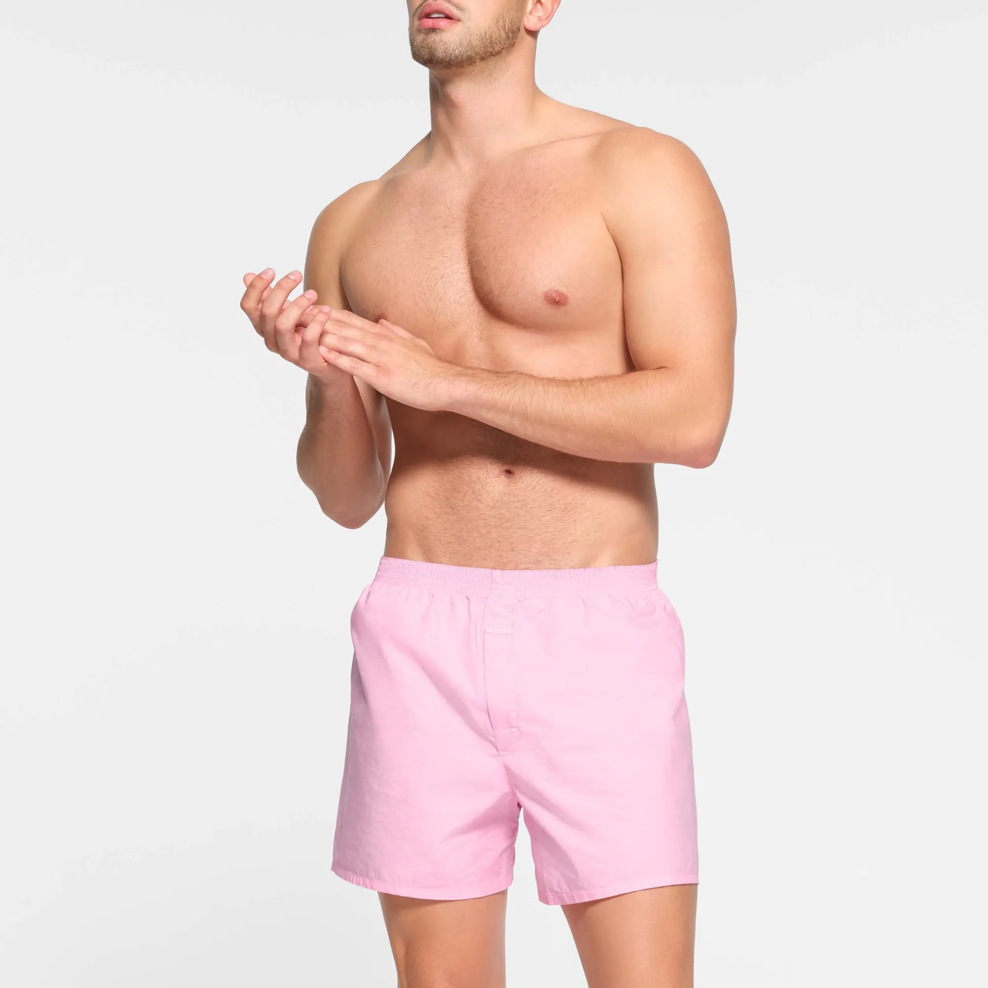 COTTON POPLIN SLEEP MENS BOXER | BUBBLE GUM-Skims Outlet