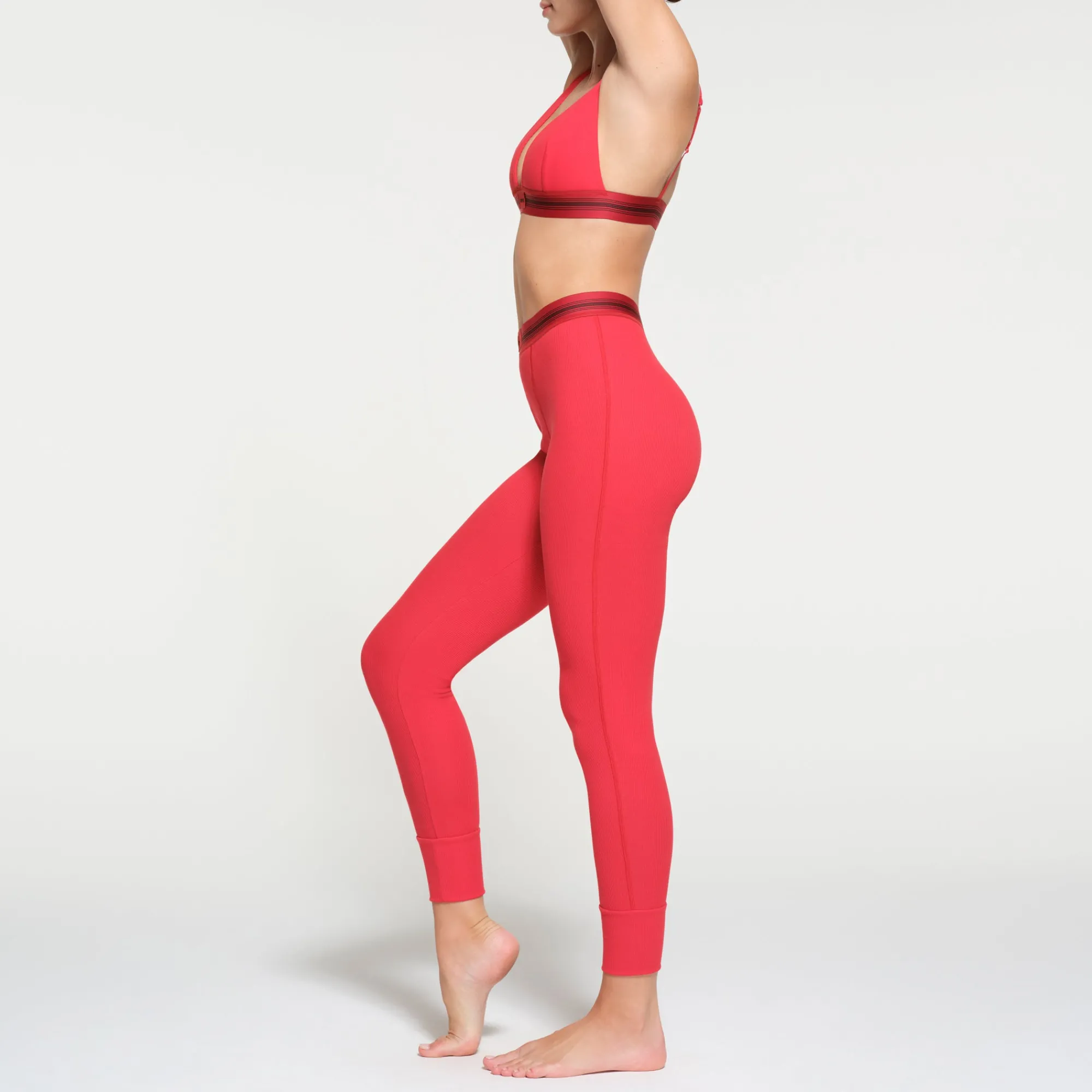 COTTON RIB LEGGING | RED MULTI-Skims Fashion