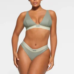 COTTON RIB PLUNGE BRALETTE |-Skims Best