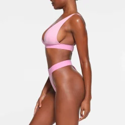 COTTON RIB PLUNGE BRALETTE | BUBBLE GUM-Skims Sale