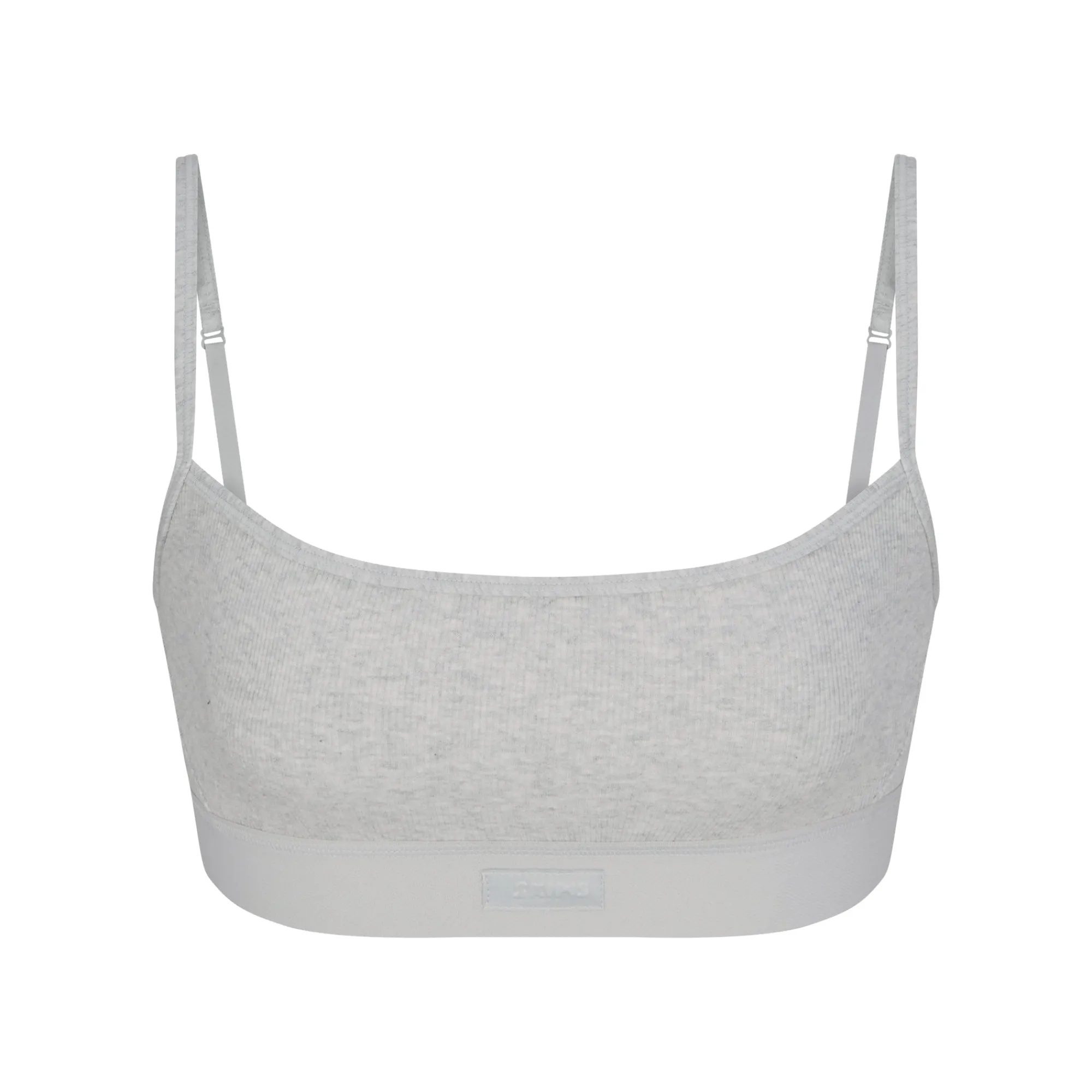 COTTON RIB SCOOP BRALETTE | LIGHT HEATHER GREY-Skims Fashion