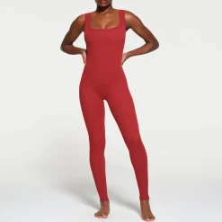 COTTON RIB TANK CATSUIT | BRICK MULTI-Skims Clearance