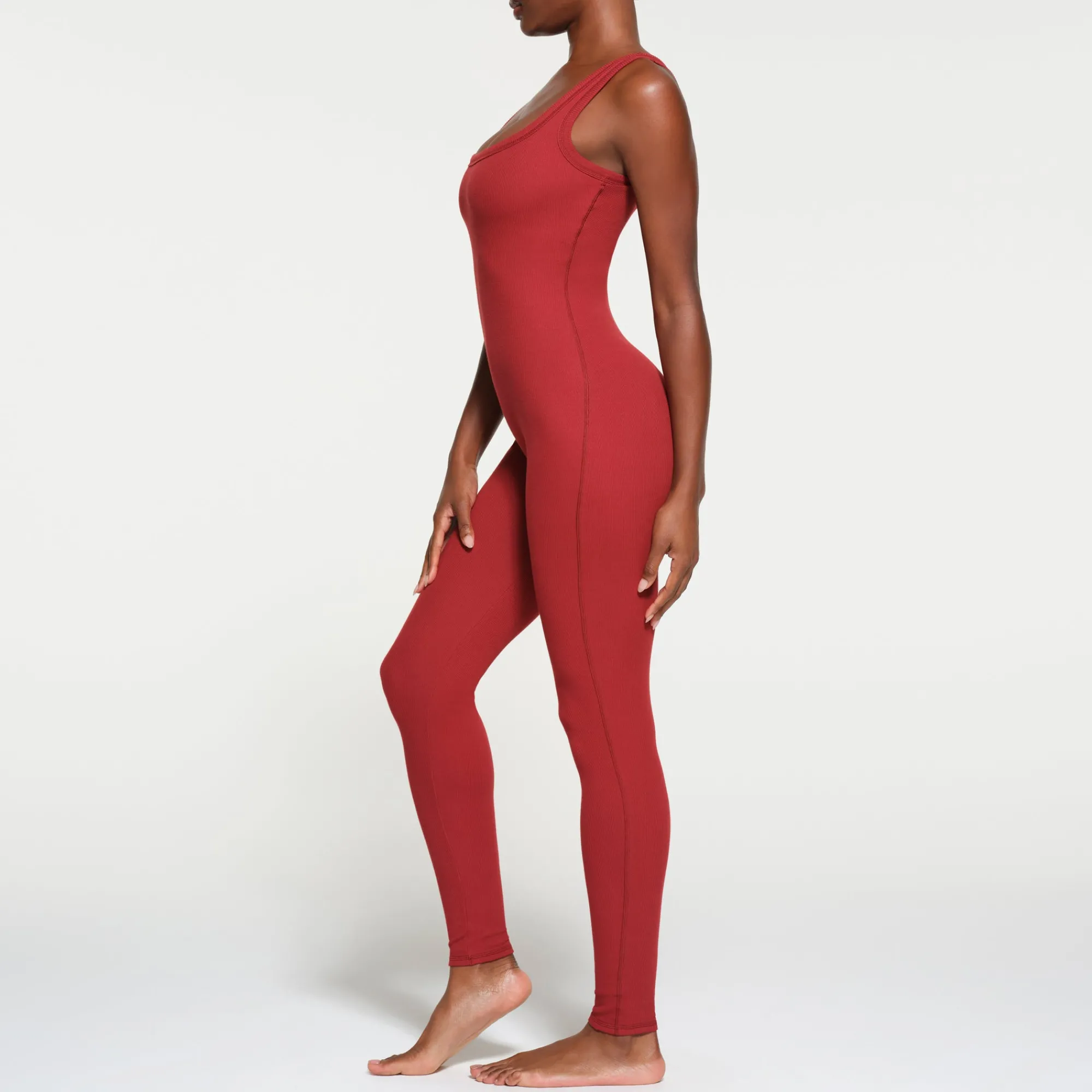 COTTON RIB TANK CATSUIT | BRICK MULTI-Skims Clearance