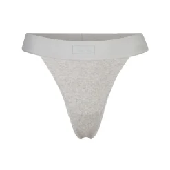 COTTON RIB THONG | LIGHT HEATHER GREY-Skims Clearance