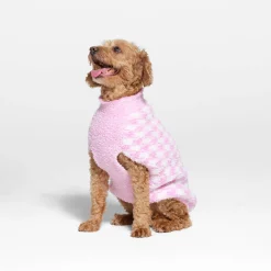 COZY KNIT PET SWEATER | PETAL HOUNDSTOOTH-Skims Hot