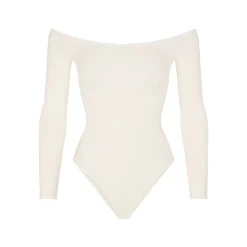 ESSENTIAL OFF THE SHOULDER BODYSUIT | ECRU-Skims Fashion