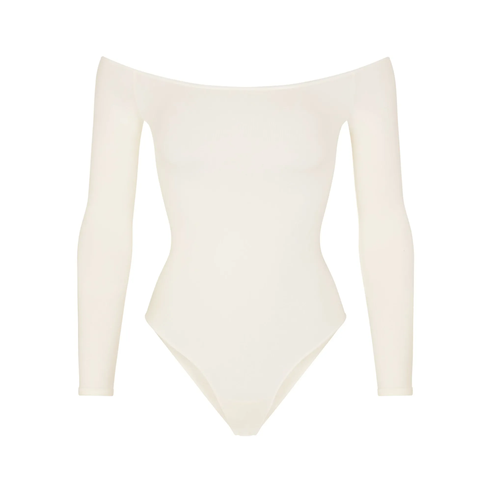 ESSENTIAL OFF THE SHOULDER BODYSUIT | ECRU-Skims Fashion