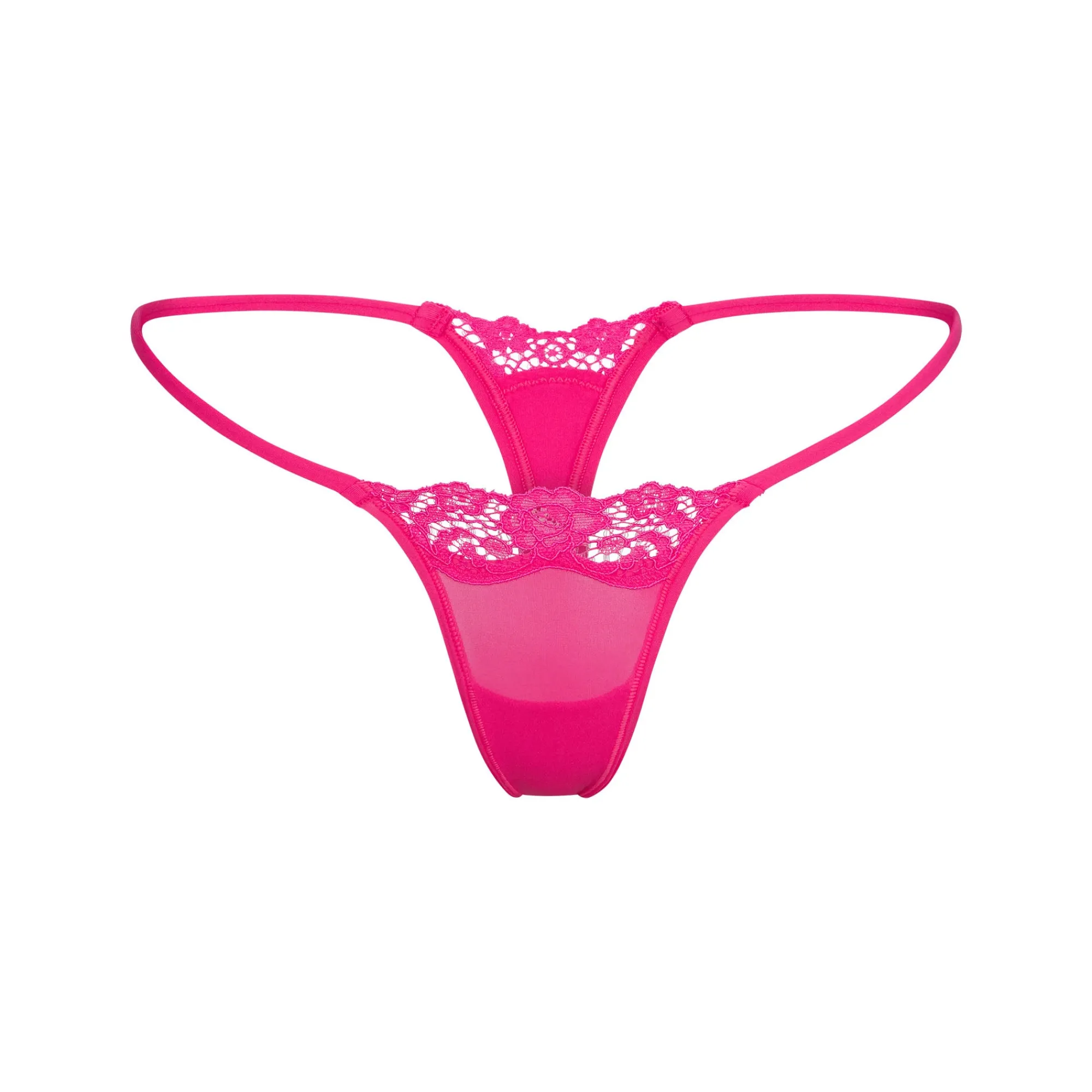 FITS EVERYBODY CORDED LACE STRING THONG | NEON ROSE-Skims Fashion