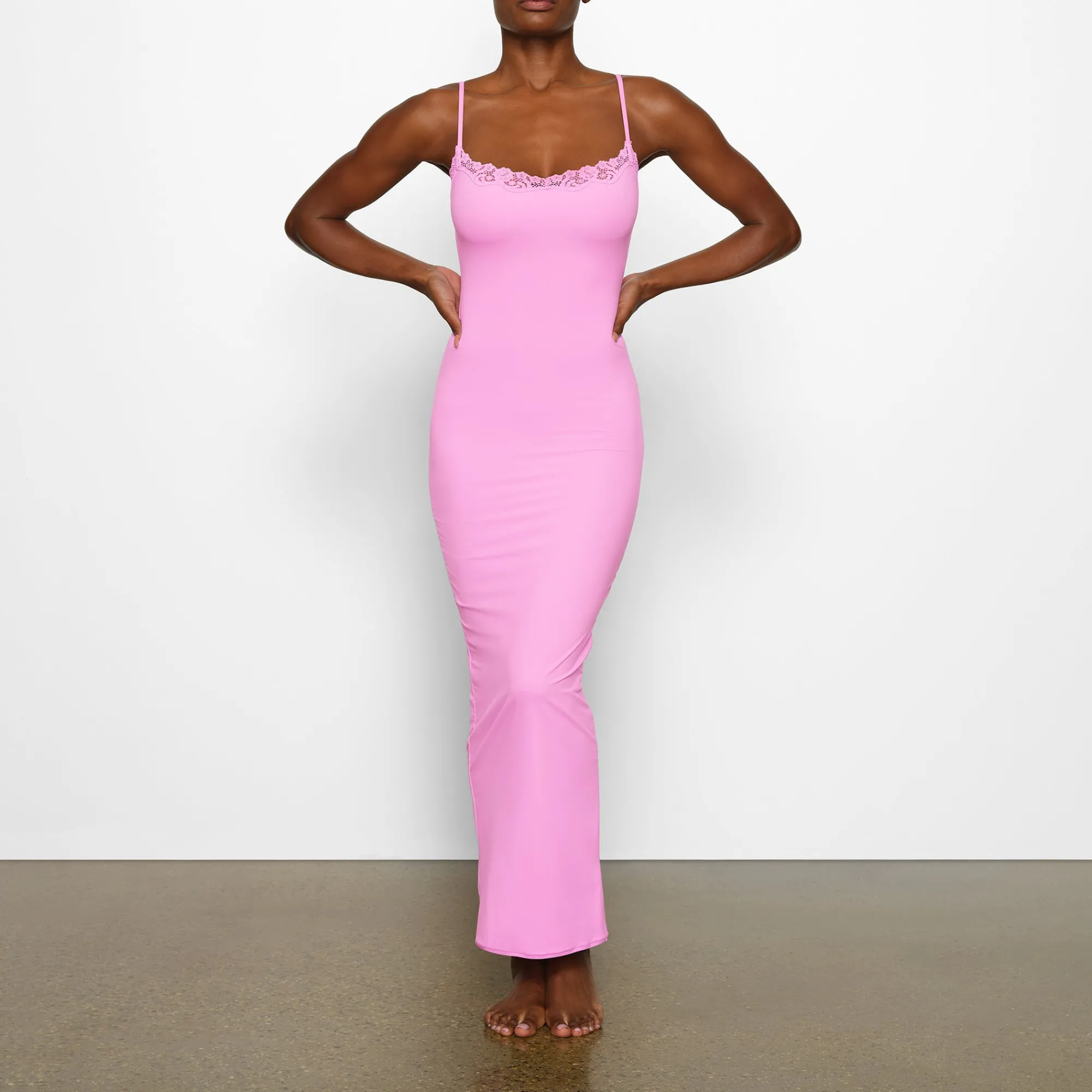 FITS EVERYBODY CORDED LACE LONG SLIP DRESS |-Skims Outlet