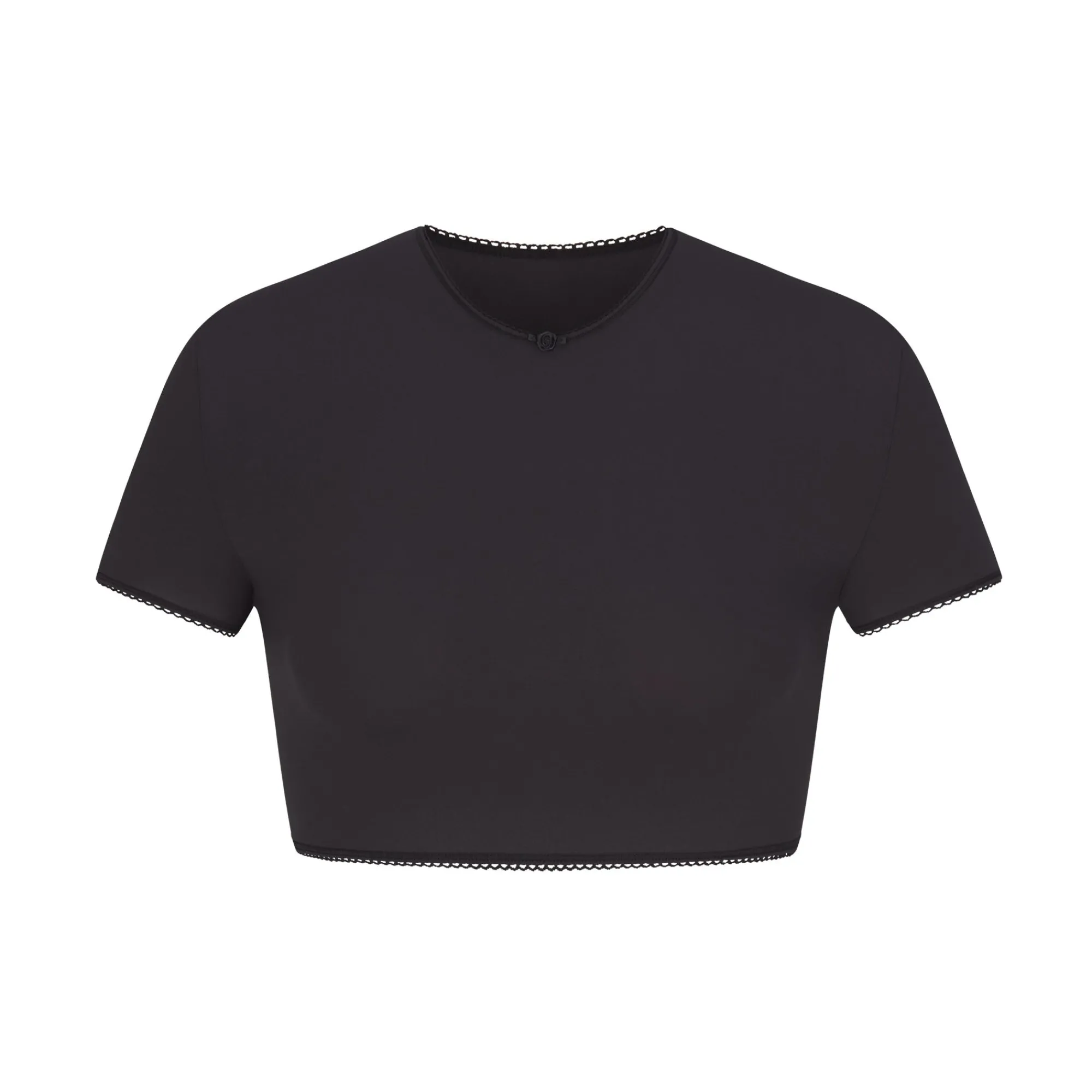 FITS EVERYBODY PICOT TRIM SUPER CROPPED T-SHIRT |-Skims Hot