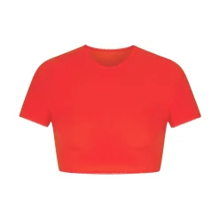FITS EVERYBODY PICOT TRIM SUPER CROPPED T-SHIRT |-Skims New