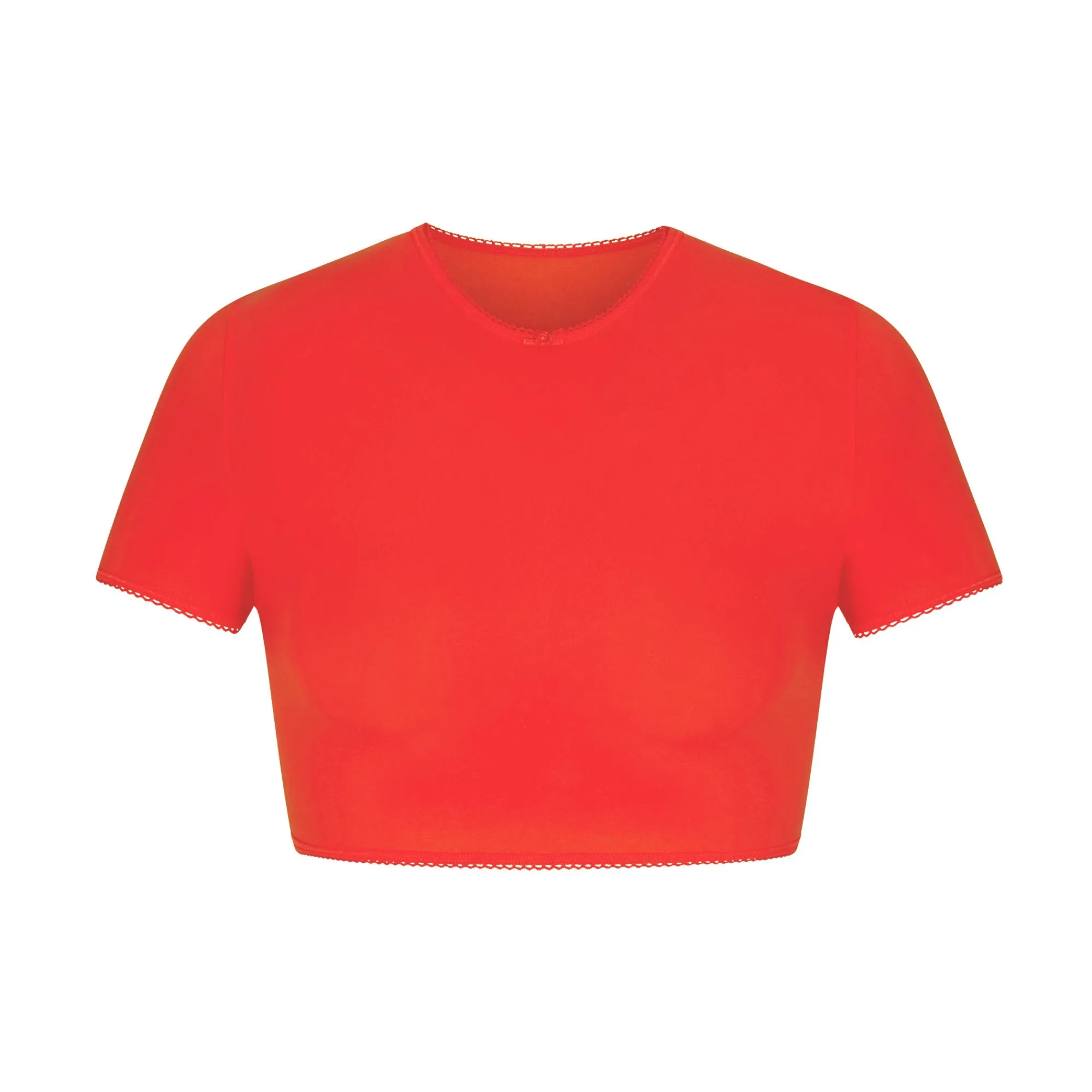 FITS EVERYBODY PICOT TRIM SUPER CROPPED T-SHIRT |-Skims New