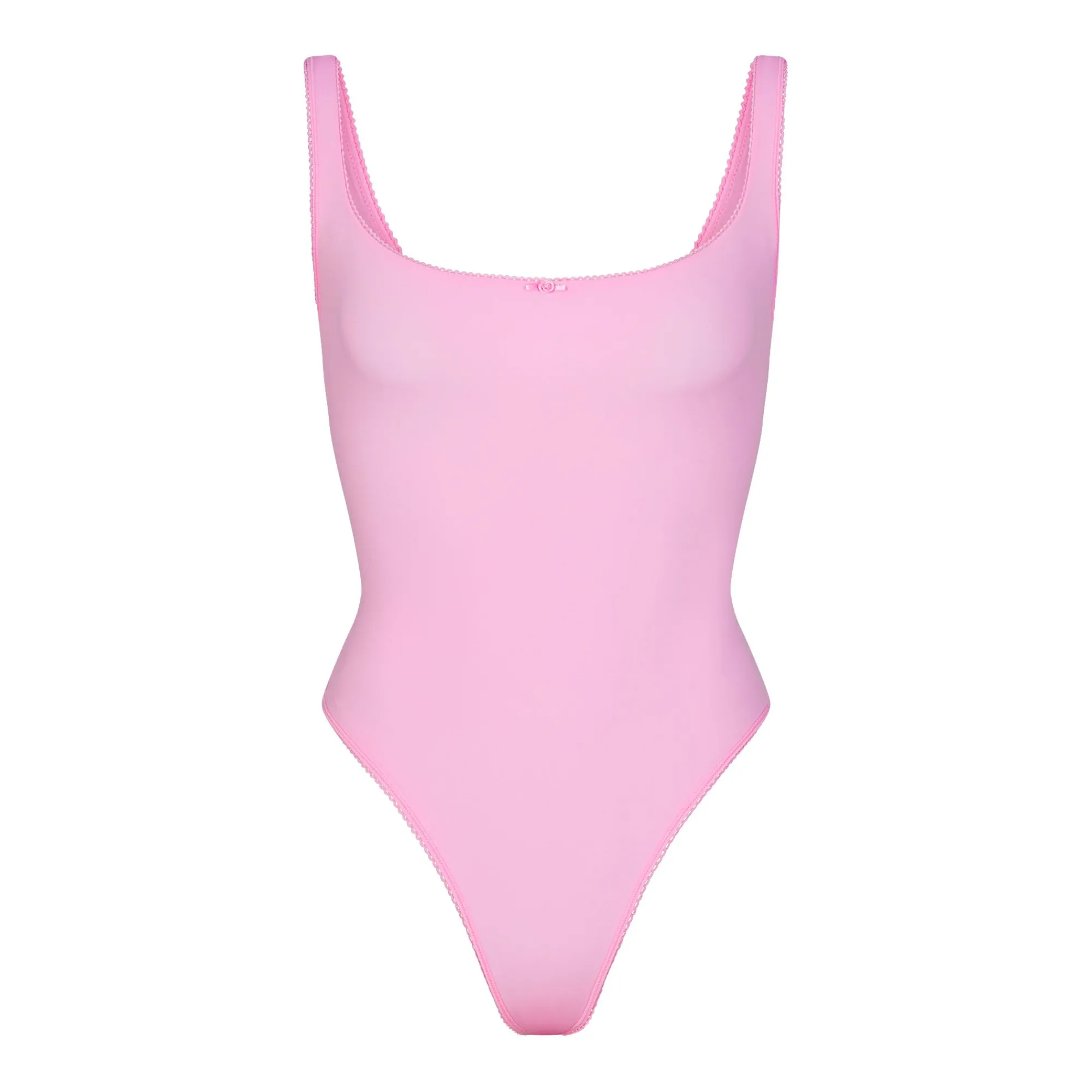 FITS EVERYBODY PICOT TRIM SQUARE NECK BODYSUIT | BUBBLE GUM-Skims Outlet