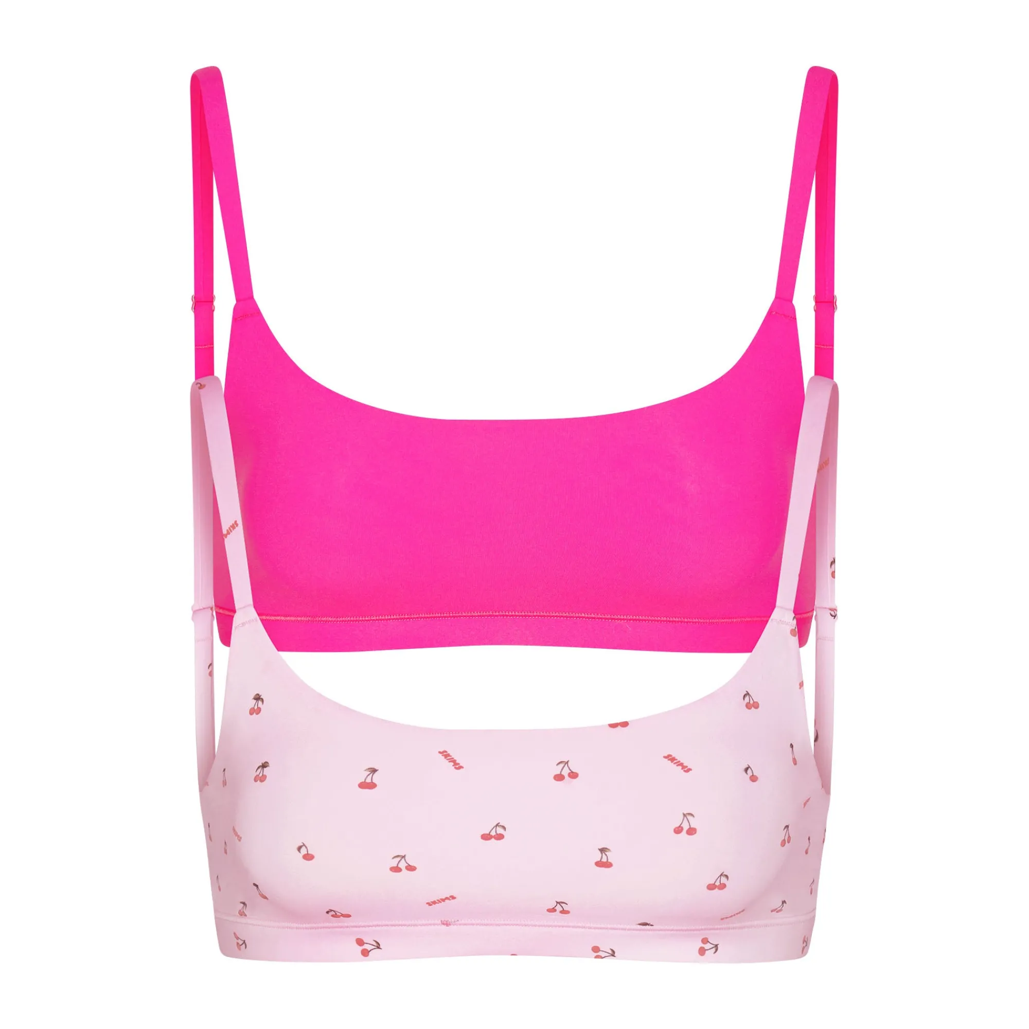 FITS EVERYBODY SCOOP BRALETTE 2-PACK | FLAMINGO AND CHERRY PRINT-Skims New