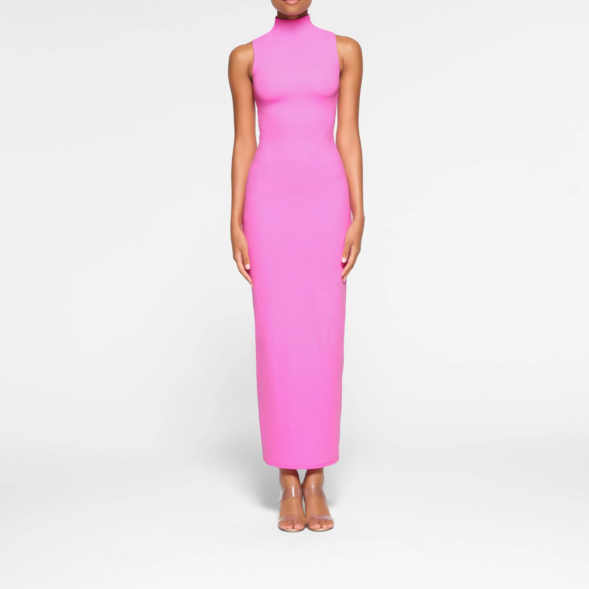 FITS EVERYBODY SLEEVELESS MOCK NECK DRESS | NEON ORCHID-Skims Sale