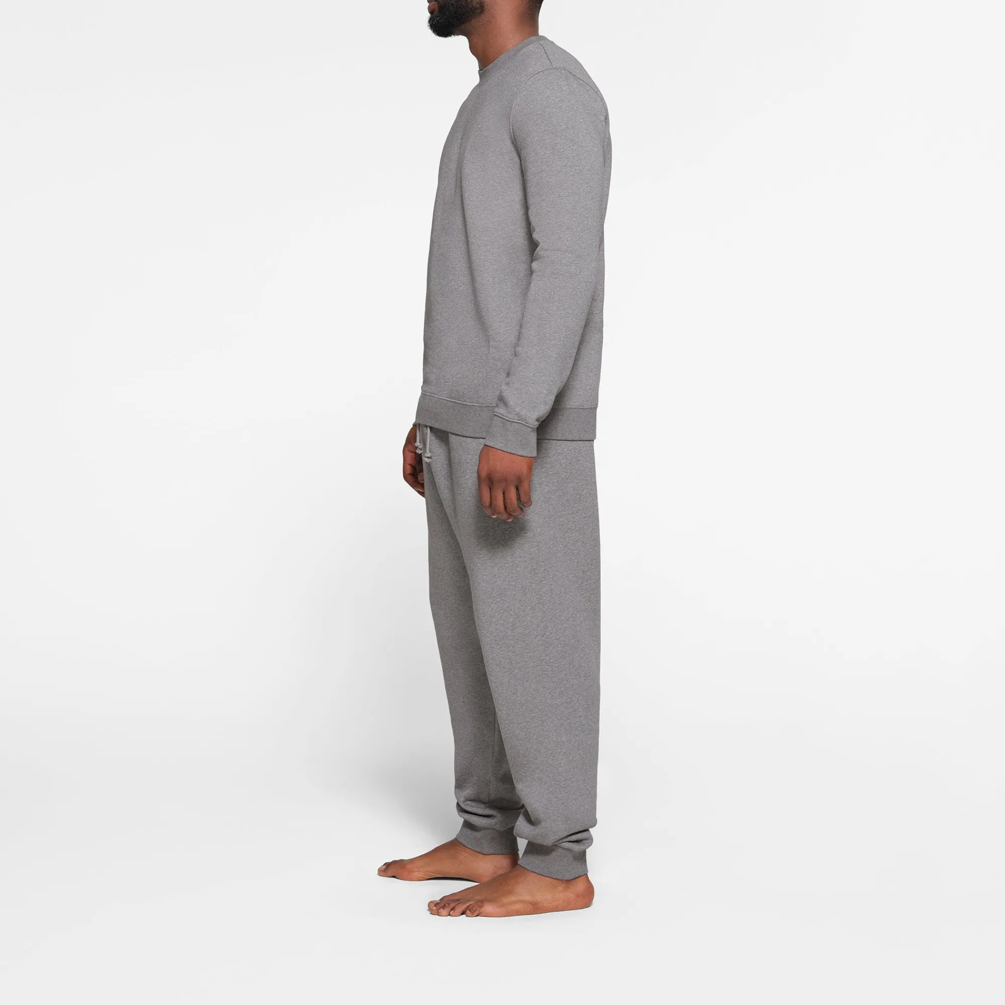 FLEECE LOUNGE MENS CREWNECK | DARK HEATHER GREY-Skims Best