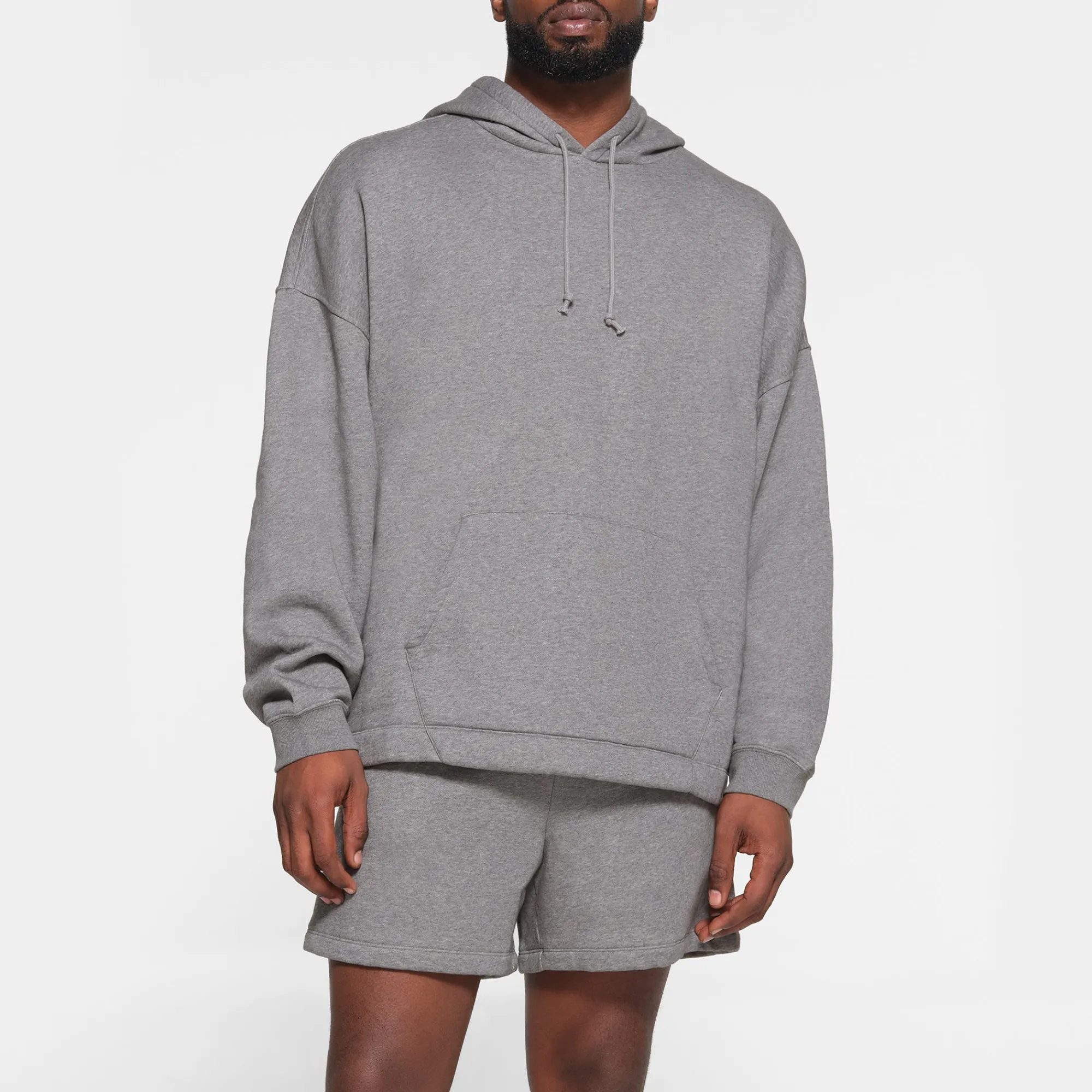 FLEECE LOUNGE MENS OVERSIZED HOODIE | DARK HEATHER GREY-Skims Hot