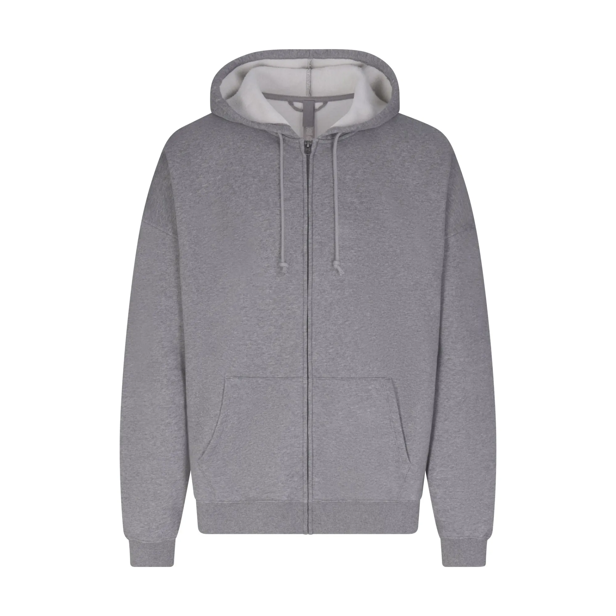 FLEECE LOUNGE MENS OVERSIZED ZIP UP HOODIE | DARK HEATHER GREY-Skims New