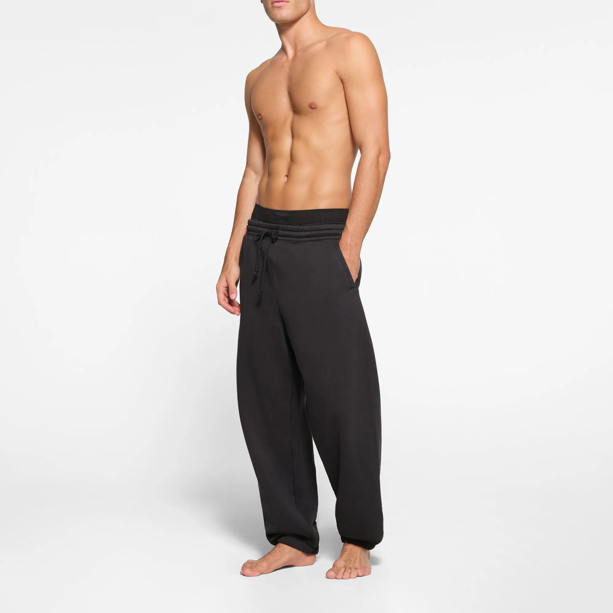 FLEECE LOUNGE MENS OVERSIZED JOGGER | WASHED ONYX-Skims Clearance