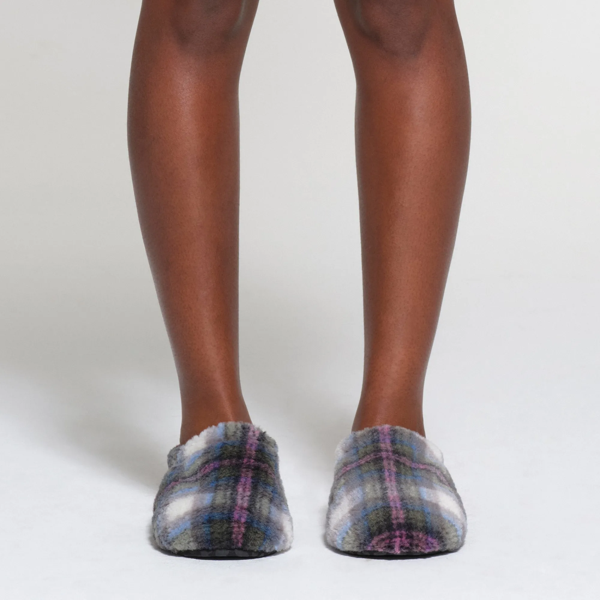 FLEECE SLEEP UNISEX SLIPPER | MULTI PLAID-Skims Outlet