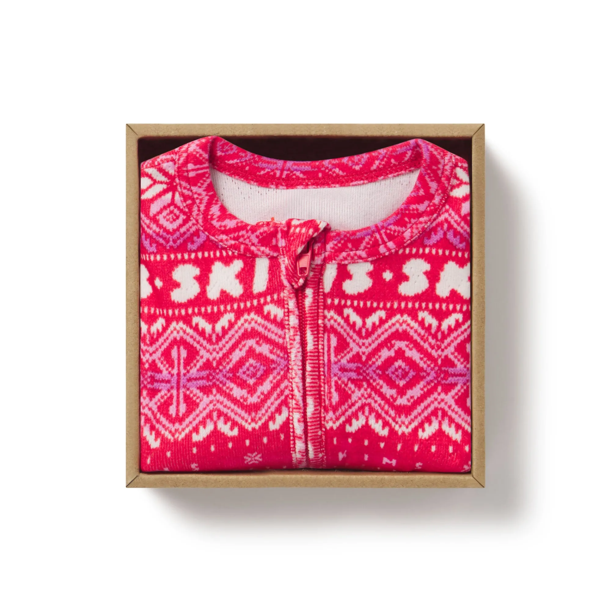 LOGO PLUSH POINTELLE BABY ONESIE | RED FAIR ISLE-Skims Outlet