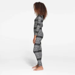 LOGO PLUSH POINTELLE KIDS LONG SLEEVE SET | ONYX FAIR ISLE-Skims Clearance