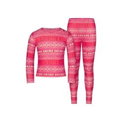LOGO PLUSH POINTELLE KIDS LONG SLEEVE SET | RED FAIR ISLE-Skims Best