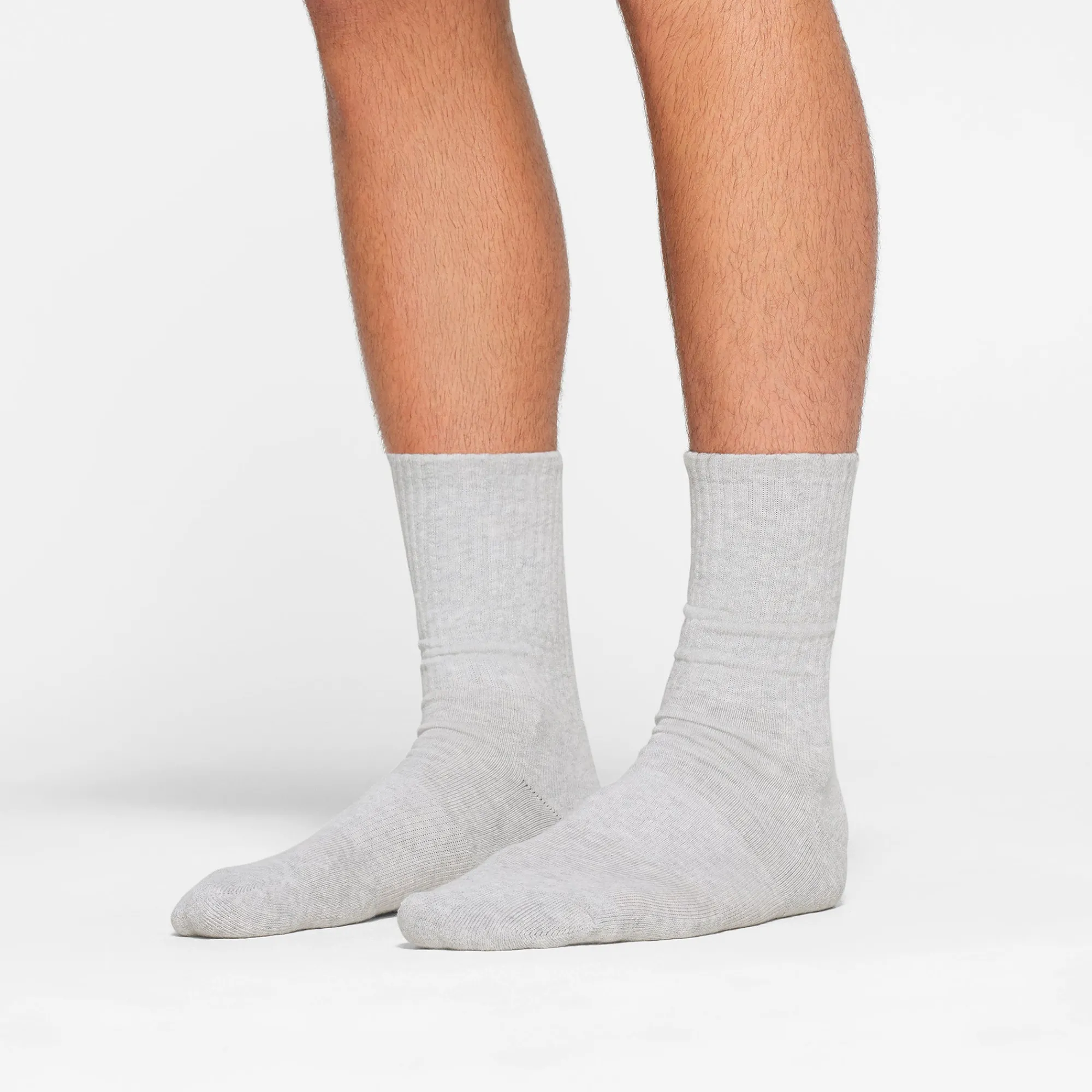 MENS TUBE CREW SOCK 3-PACK | LIGHT HEATHER GREY-Skims Best