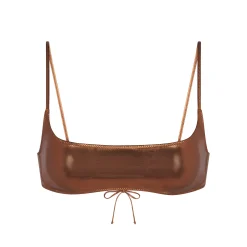 METALLIC SWIM MICRO SCOOP BIKINI TOP |-Skims Best