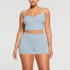 RAW EDGE SLIT FRONT CROPPED CAMI |-Skims Clearance