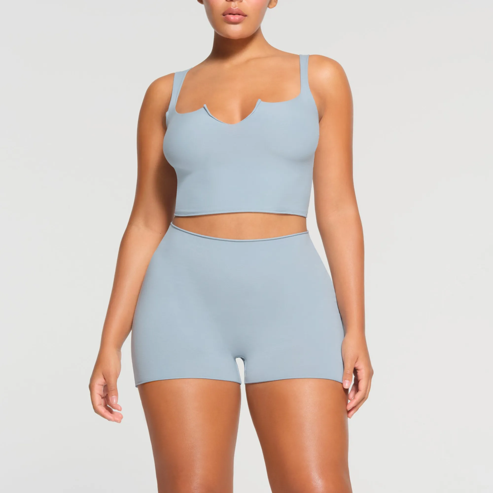 RAW EDGE SLIT FRONT CROPPED CAMI |-Skims Clearance
