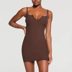 RAW EDGE SLIT FRONT MINI DRESS |-Skims Best