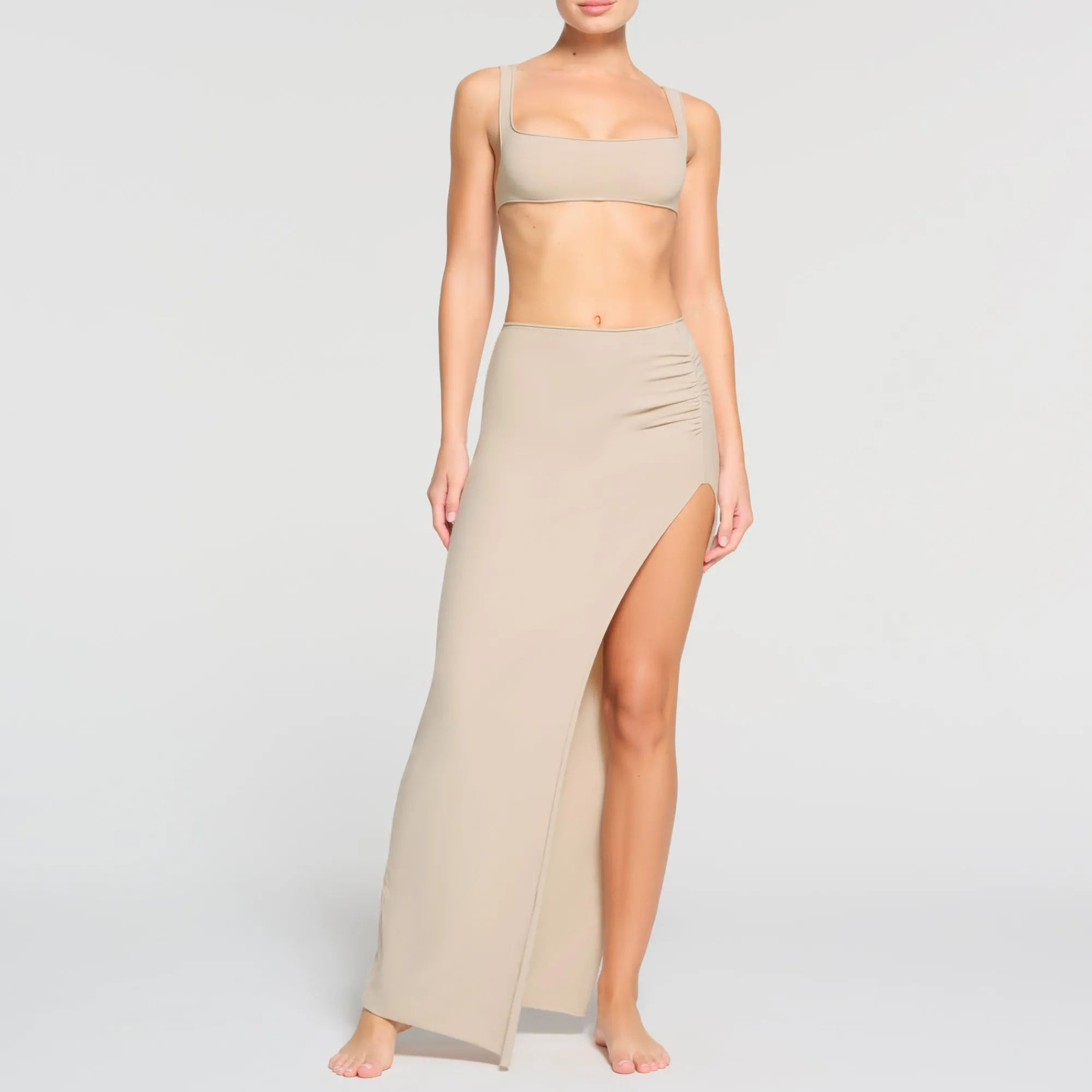 RAW EDGE SLIT LONG SKIRT |-Skims Sale
