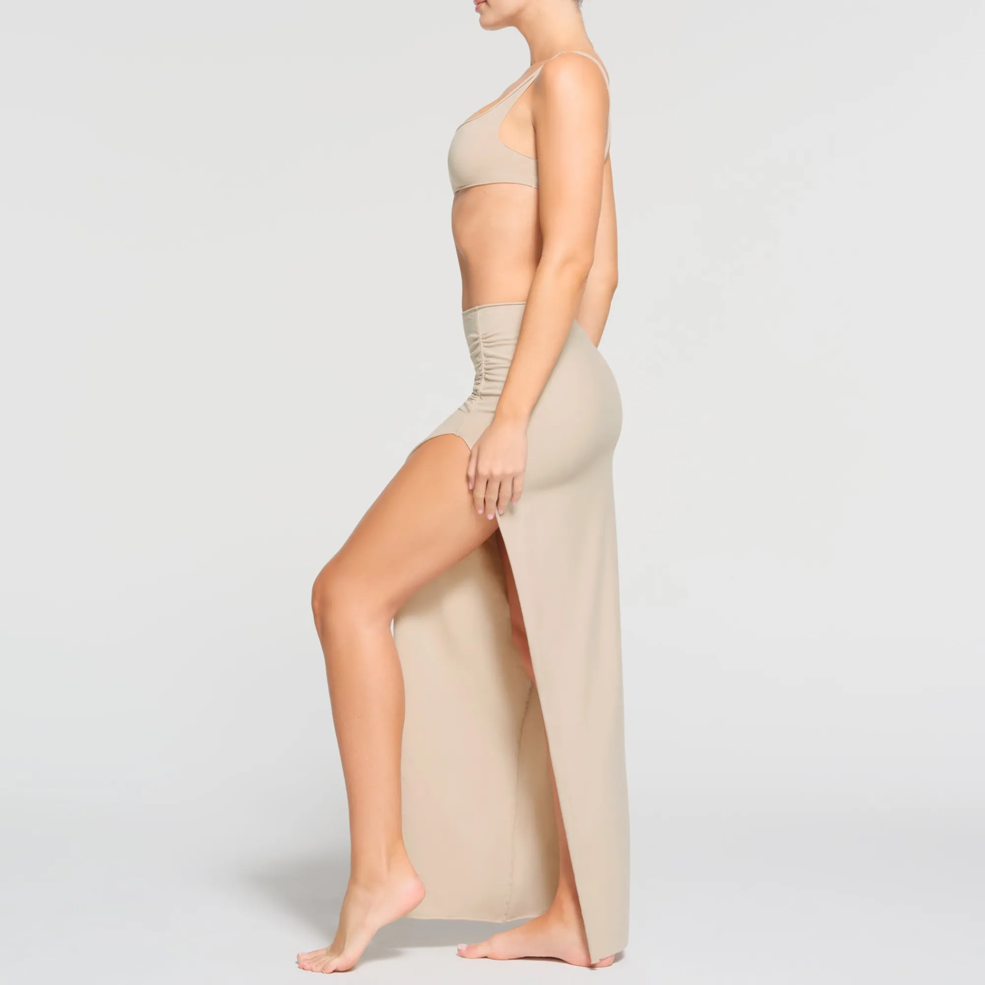RAW EDGE SLIT LONG SKIRT |-Skims Sale