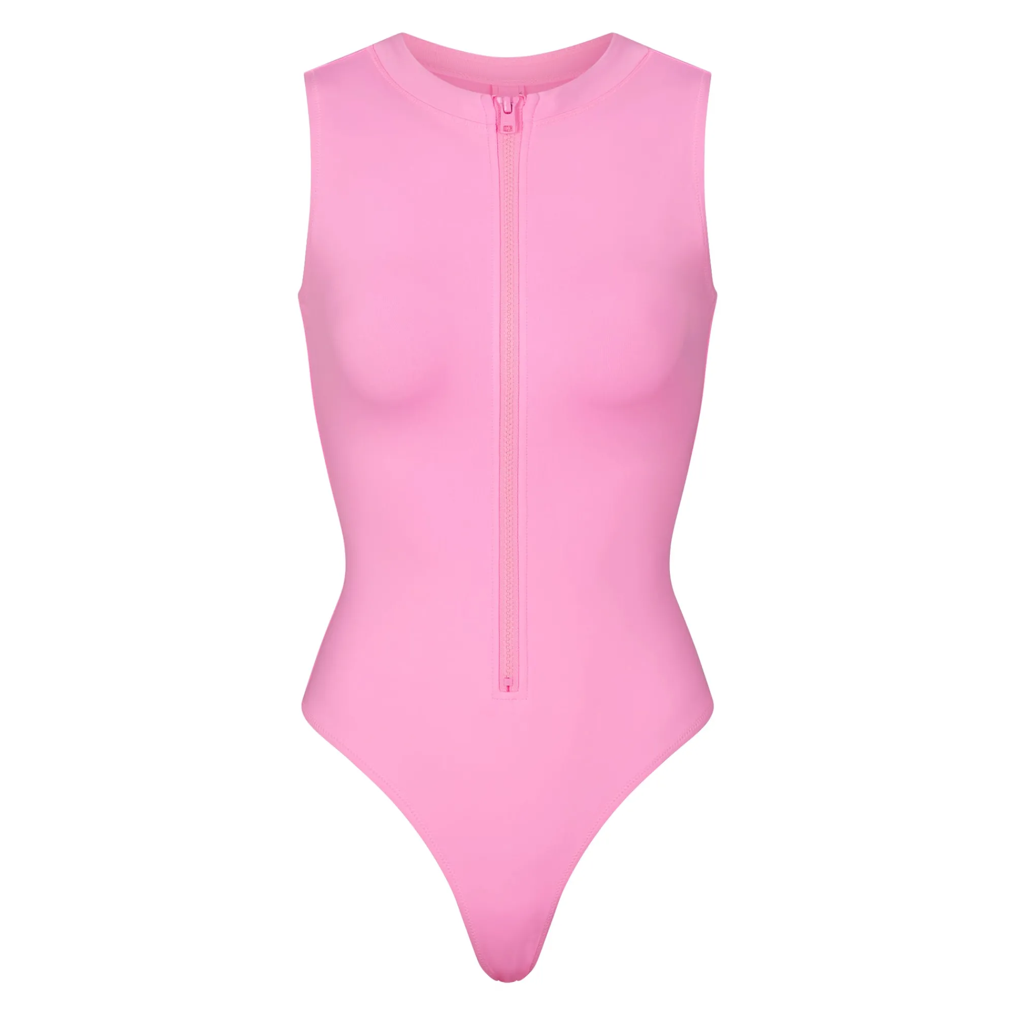 SIGNATURE SWIM ZIP FRONT SLEEVELESS ONE PIECE | LIGHT PINK-Skims Online