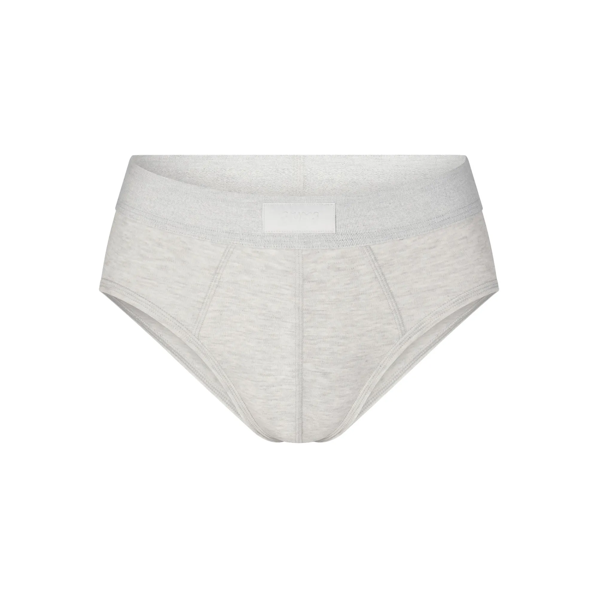 COTTON MENS BRIEF | LIGHT HEATHER GREY-Skims Outlet